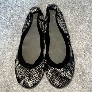 Cute Snake-Print Ballerina Flats!
